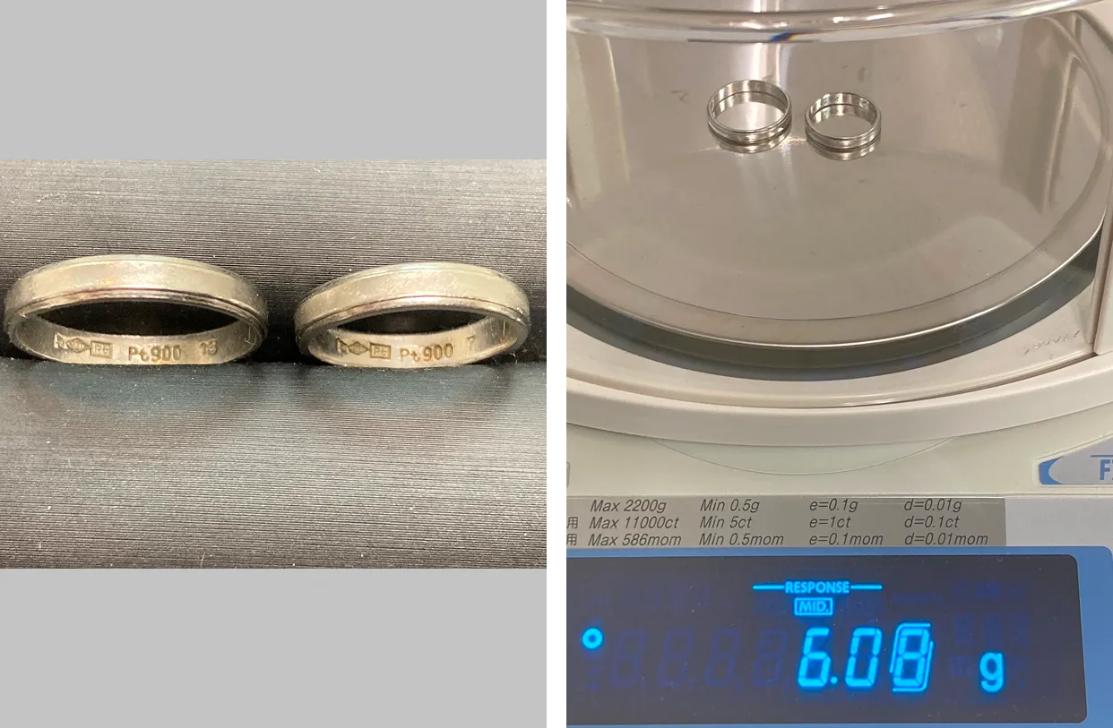 Pt900リングペア 6g（ペア）