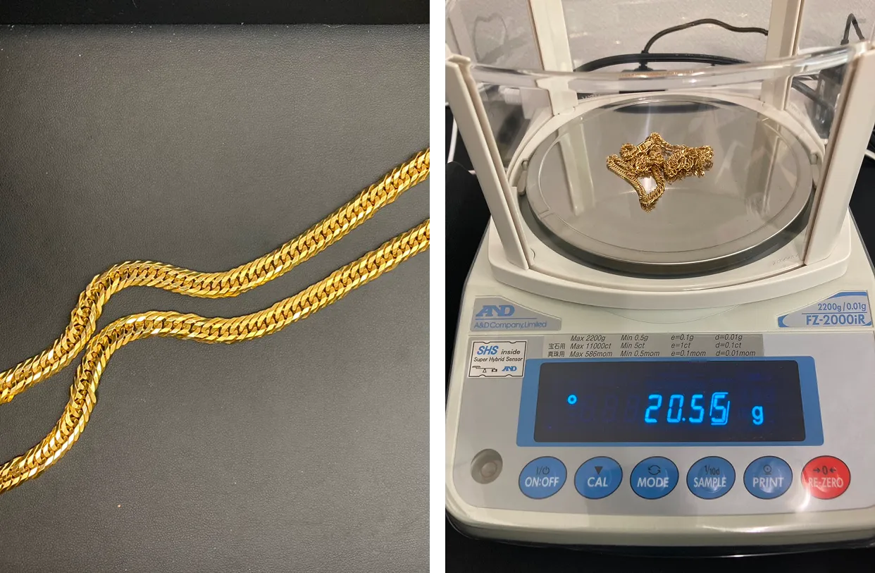K18喜平ネックレス 12面カットトリプル 20.5g 50cm