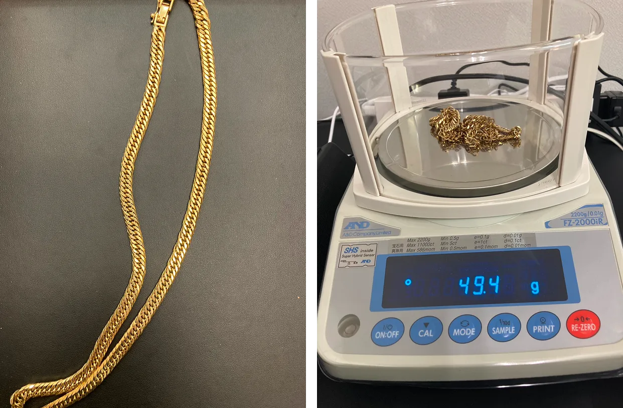K18喜平ネックレス 8面カットトリプル 49.4g 50cm