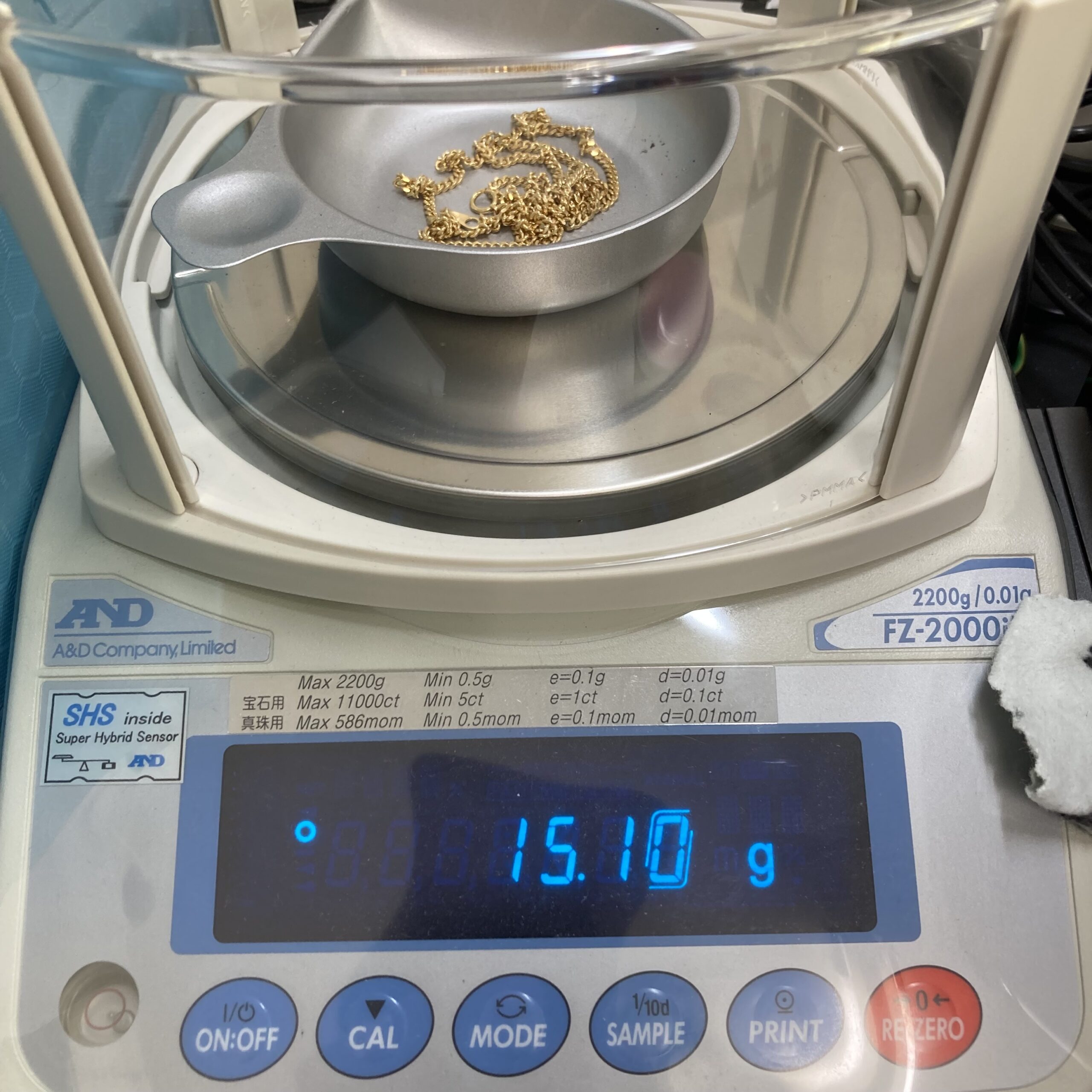 喜平ネックレス 2面カットシングル 15.1g 60cm